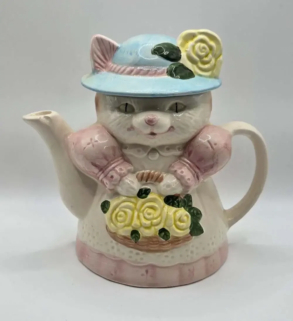 Vintage Albert E Price Cat Ceramic Teapot Tea Pot